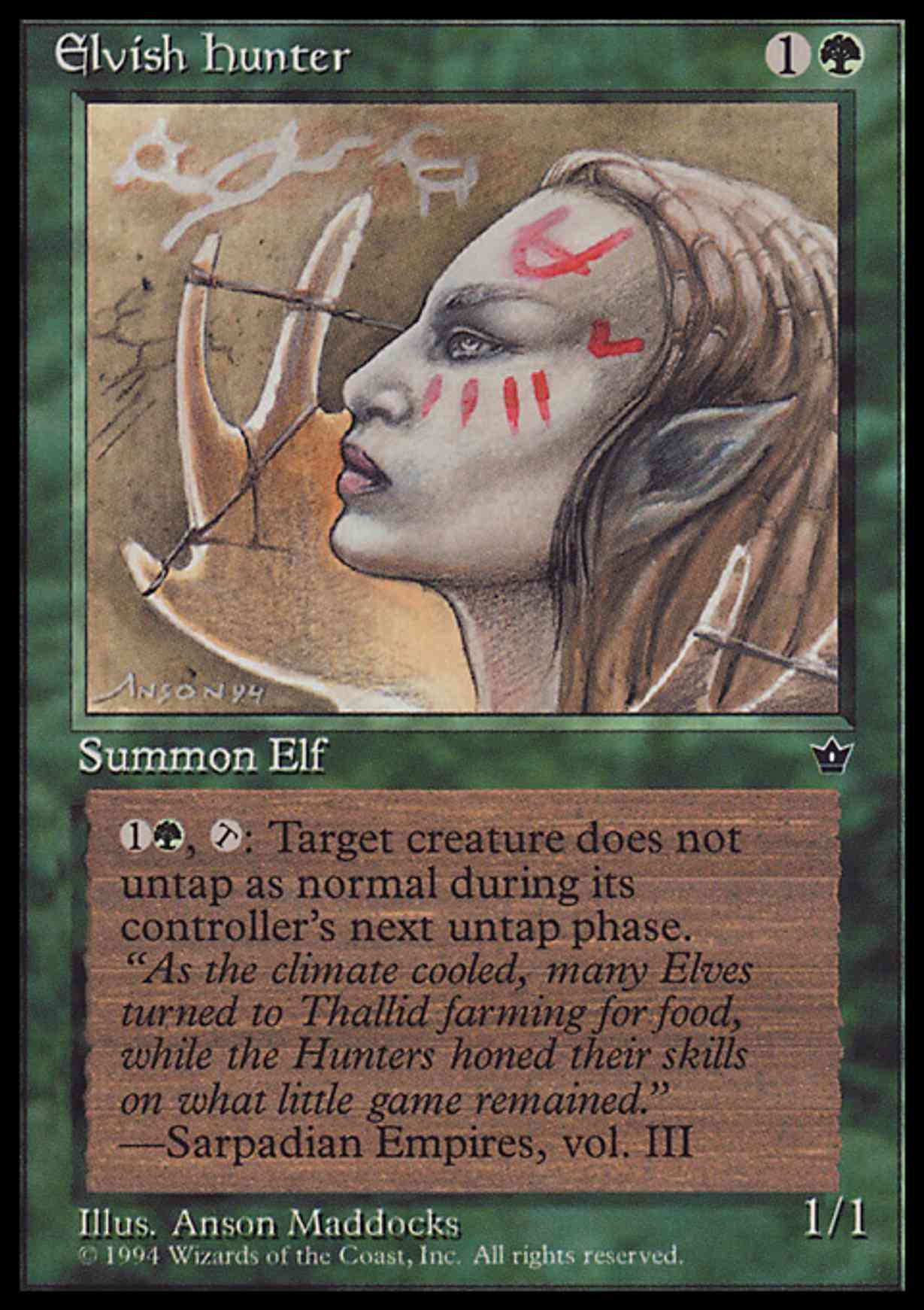 Elvish Hunter (Maddocks) magic card front