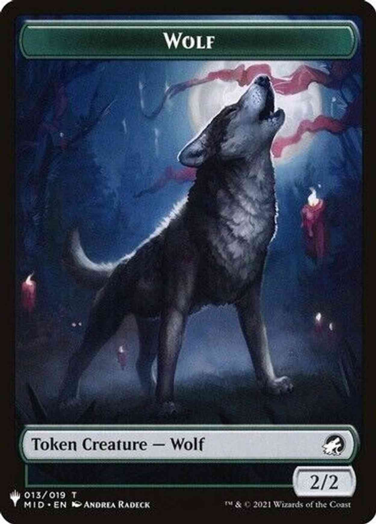 Wolf // Ashaya, the Awoken World Double-Sided Token magic card front