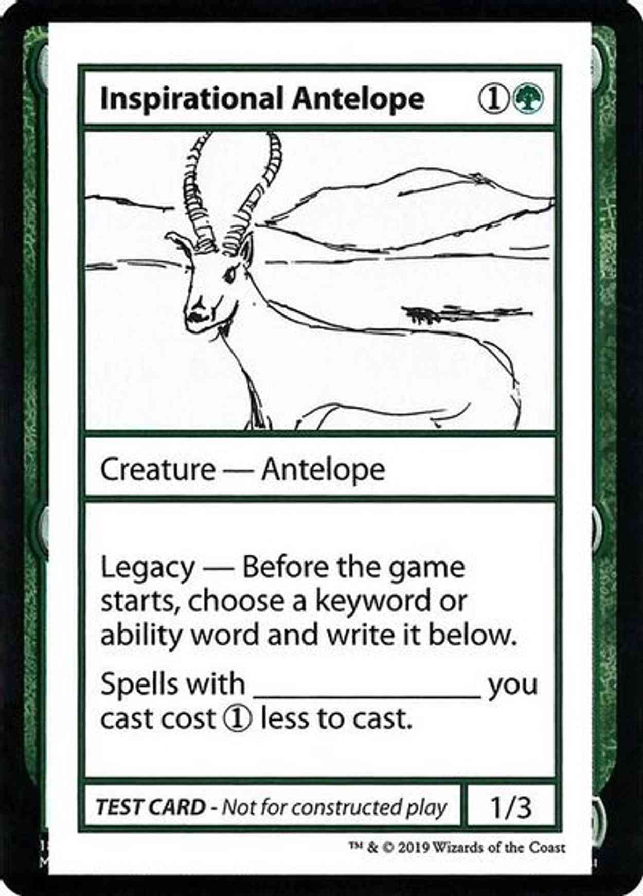 Inspirational Antelope (No PW Symbol) magic card front
