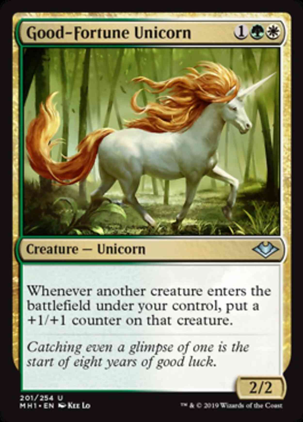 Good-Fortune Unicorn magic card front