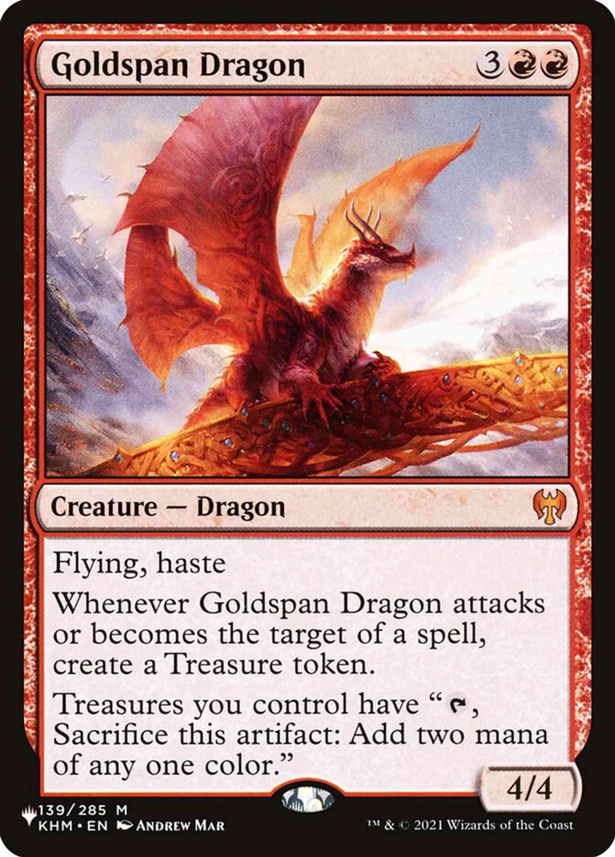 Goldspan Dragon magic card front