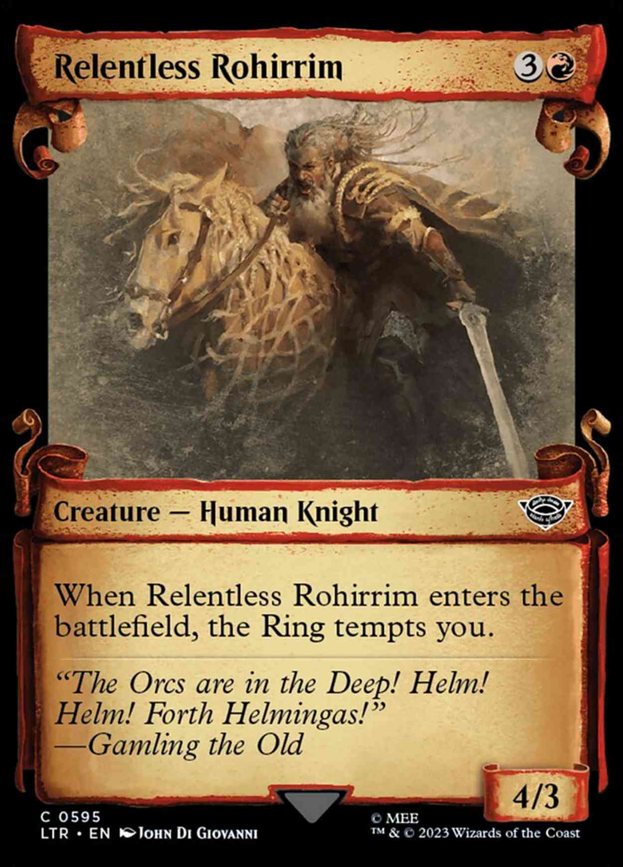 Relentless Rohirrim (Showcase Scrolls) magic card front