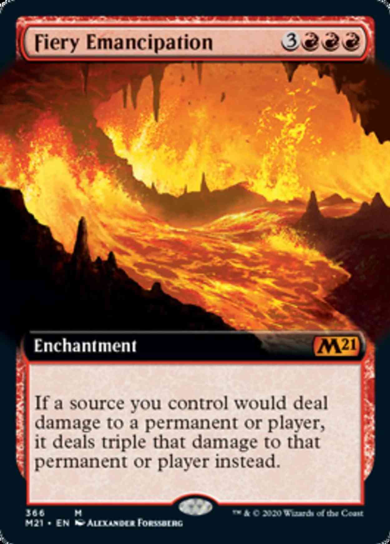 Fiery Emancipation (Extended Art) magic card front