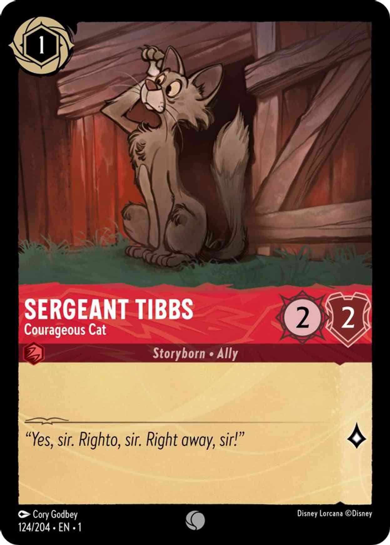 Sergeant Tibbs - Courageous Cat magic card front