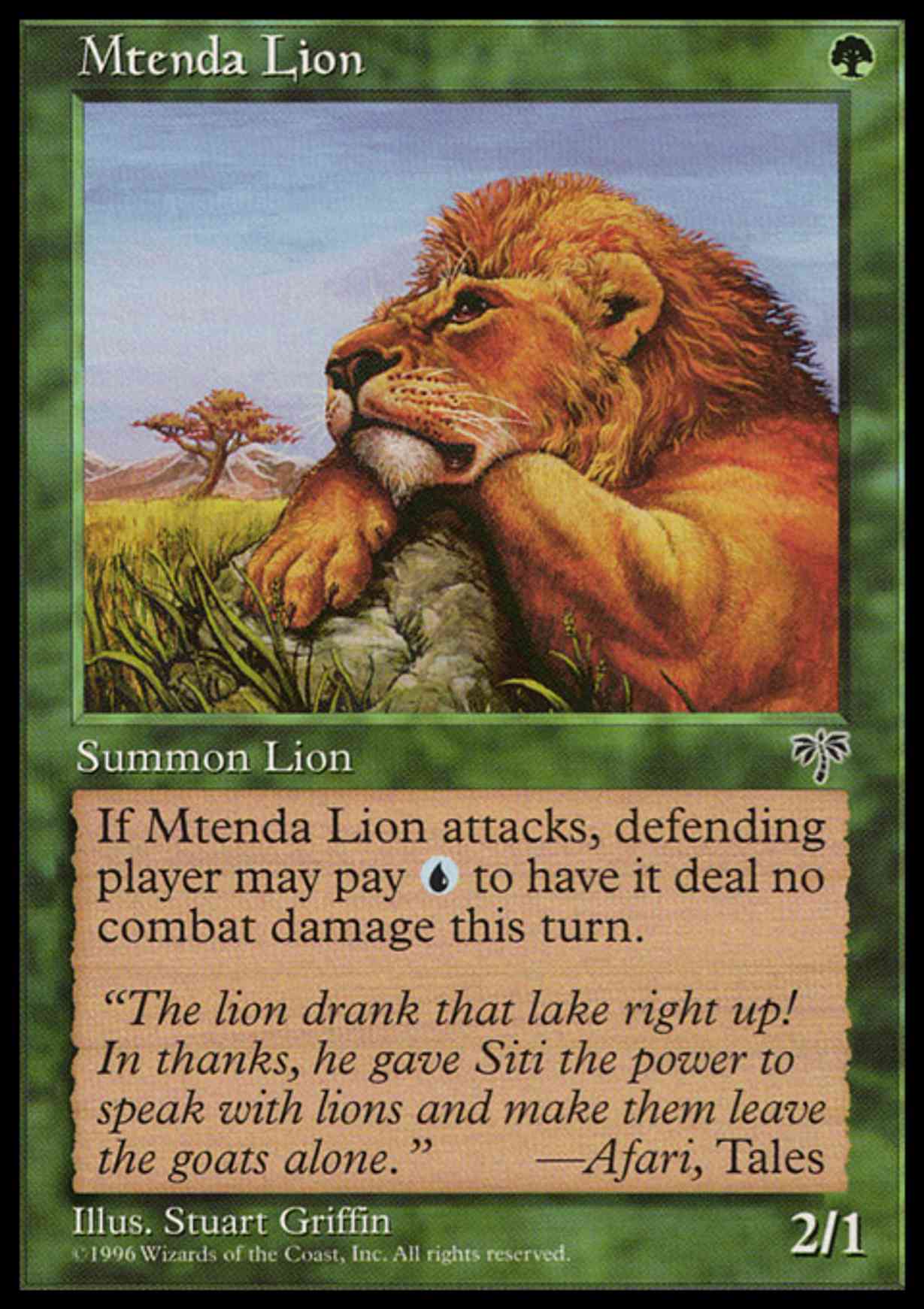 Mtenda Lion magic card front
