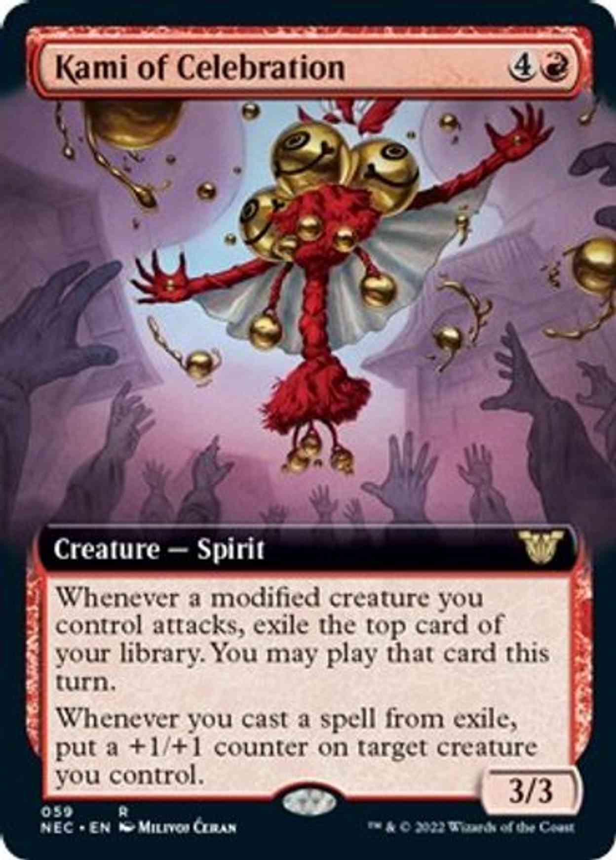 Kami of Celebration (Extended Art) magic card front