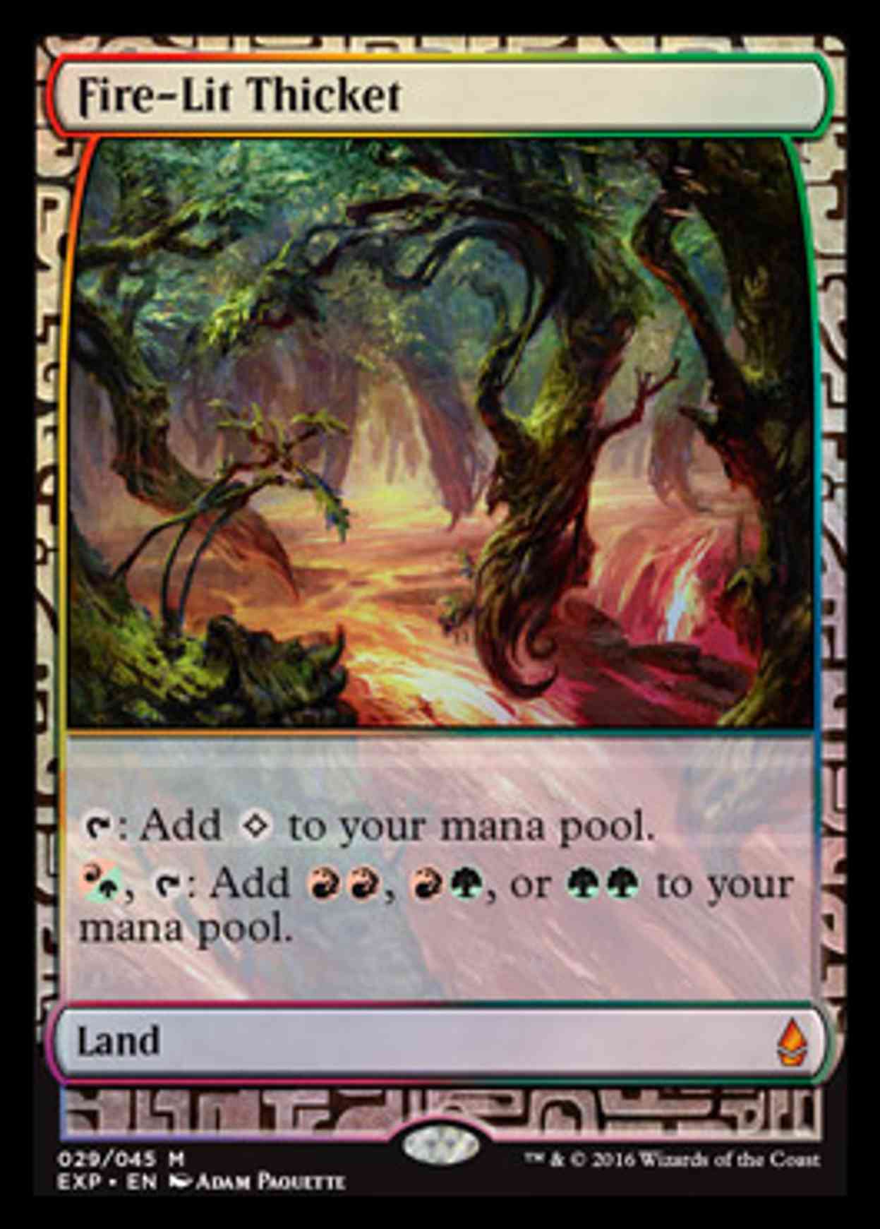 Fire-Lit Thicket magic card front