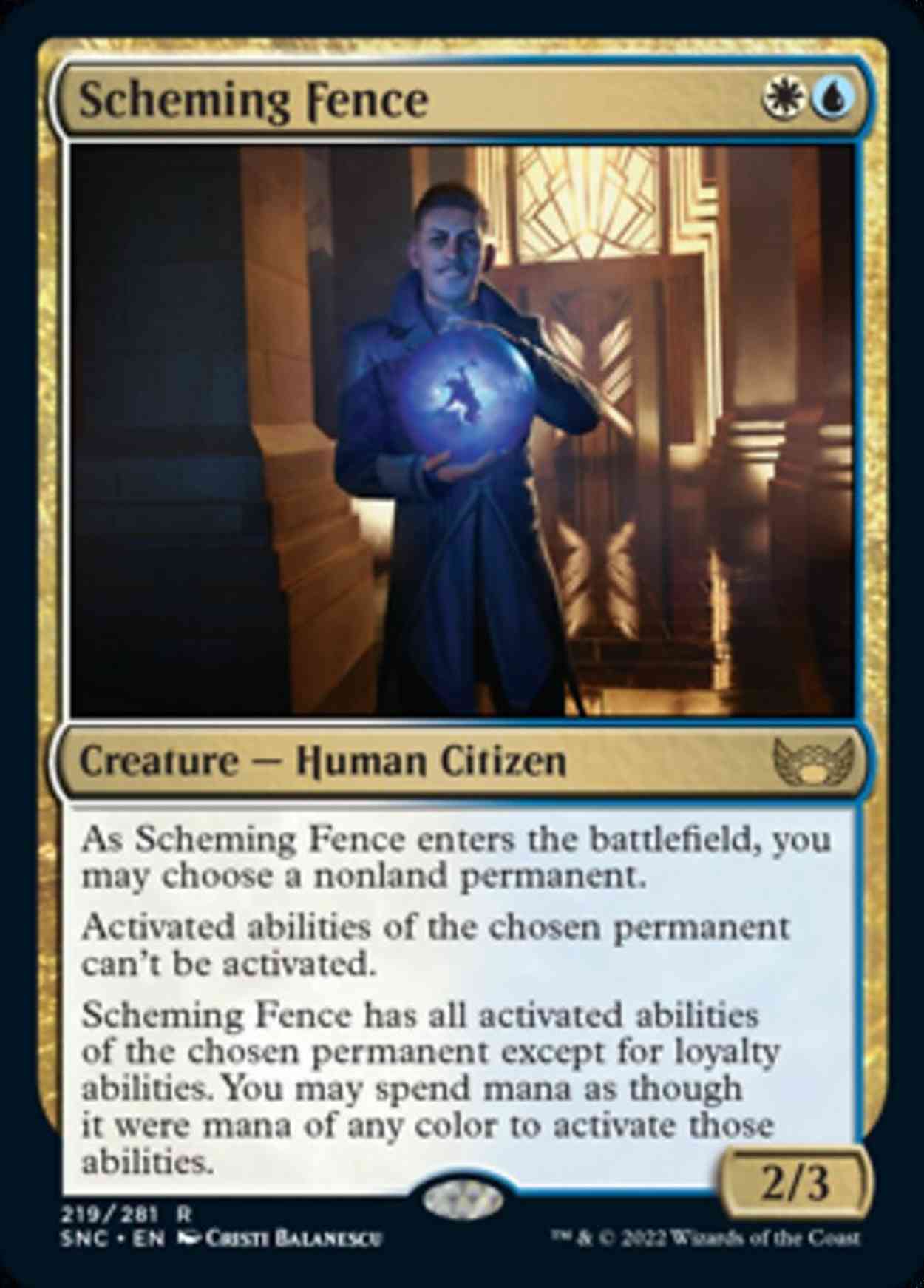 Scheming Fence magic card front