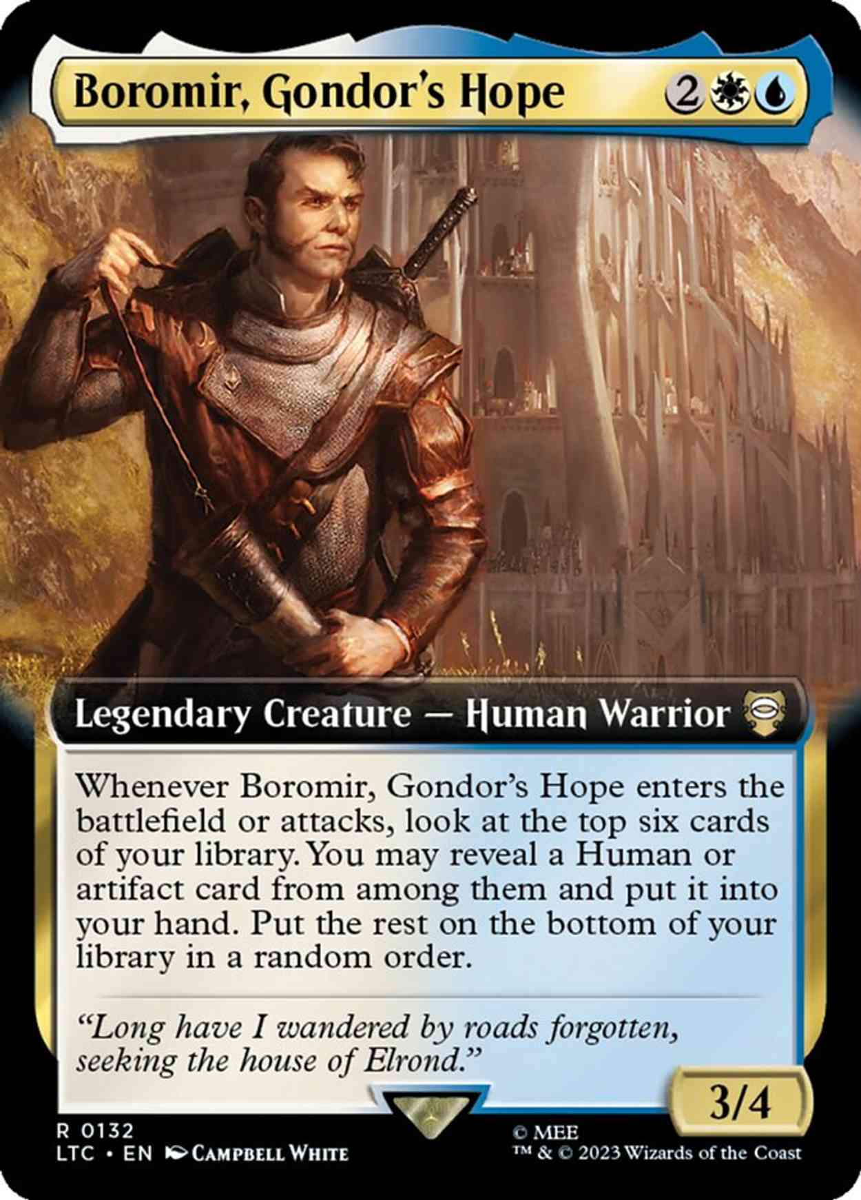 Boromir, Gondor's Hope (Extended Art) magic card front