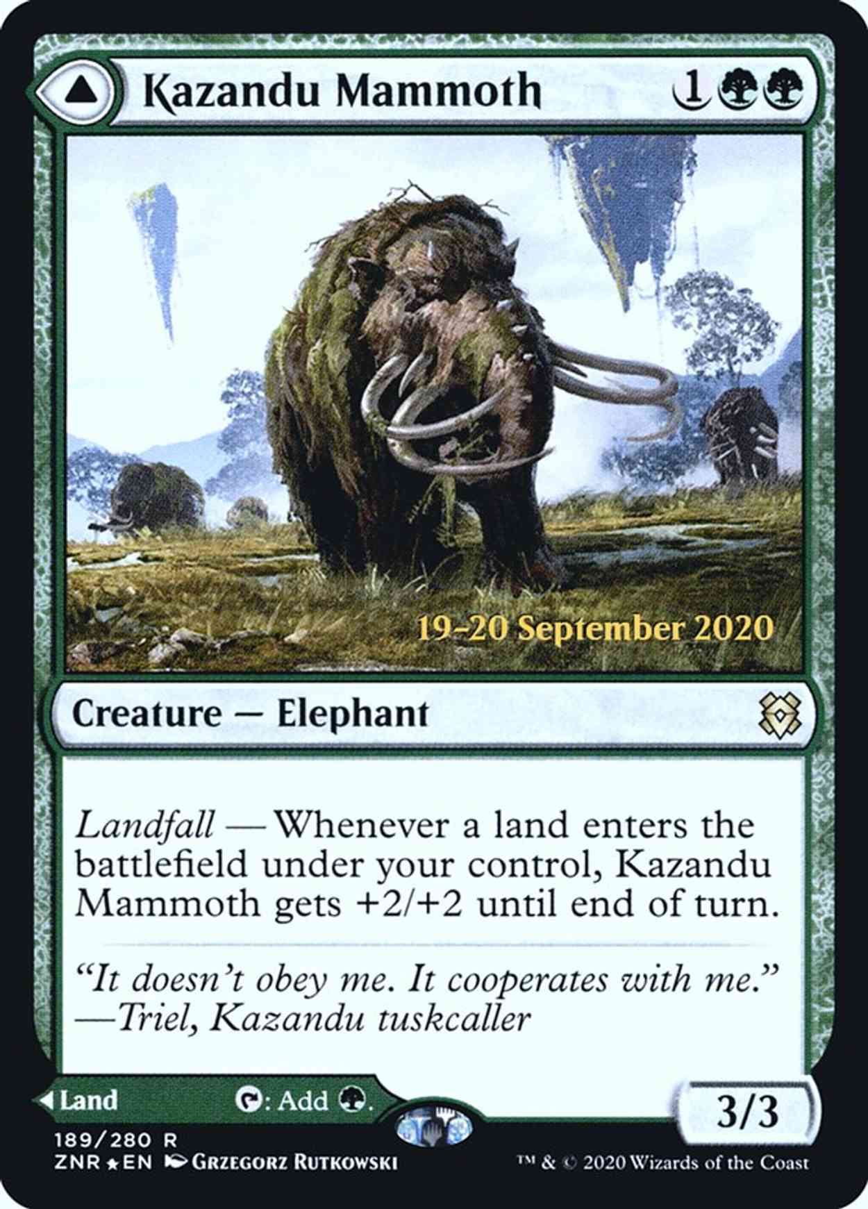 Kazandu Mammoth magic card front