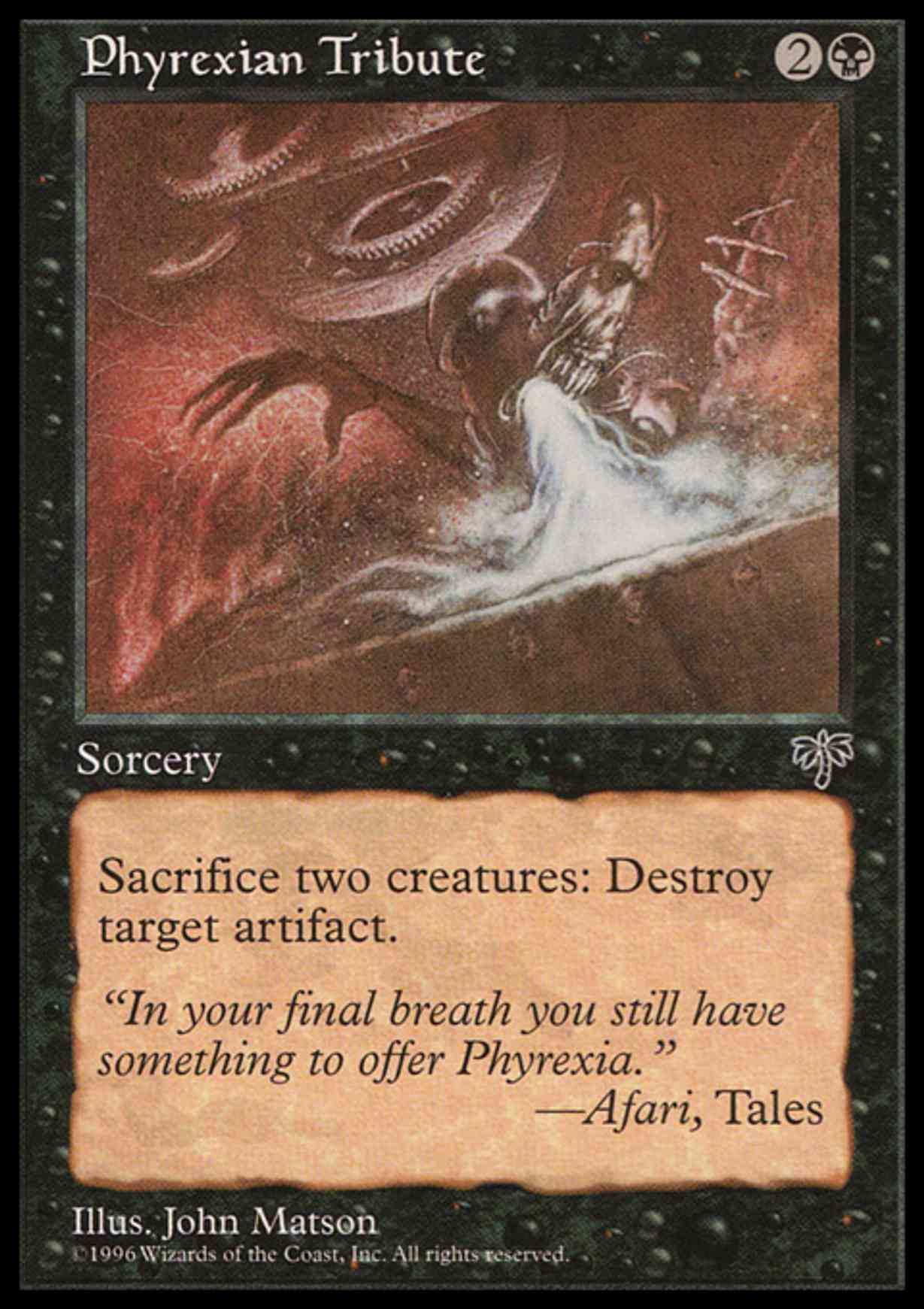 Phyrexian Tribute magic card front