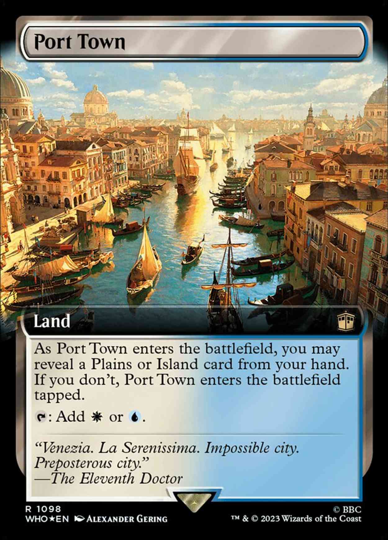 Port Town (Extended Art) (Surge Foil) magic card front