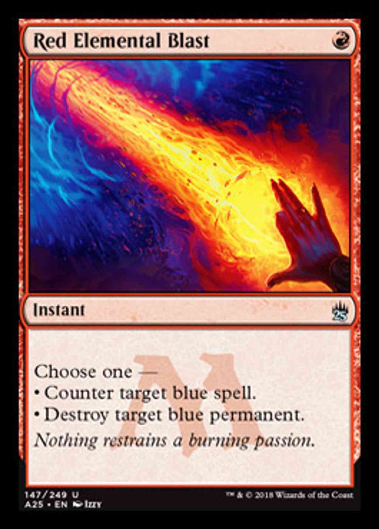 Red Elemental Blast magic card front