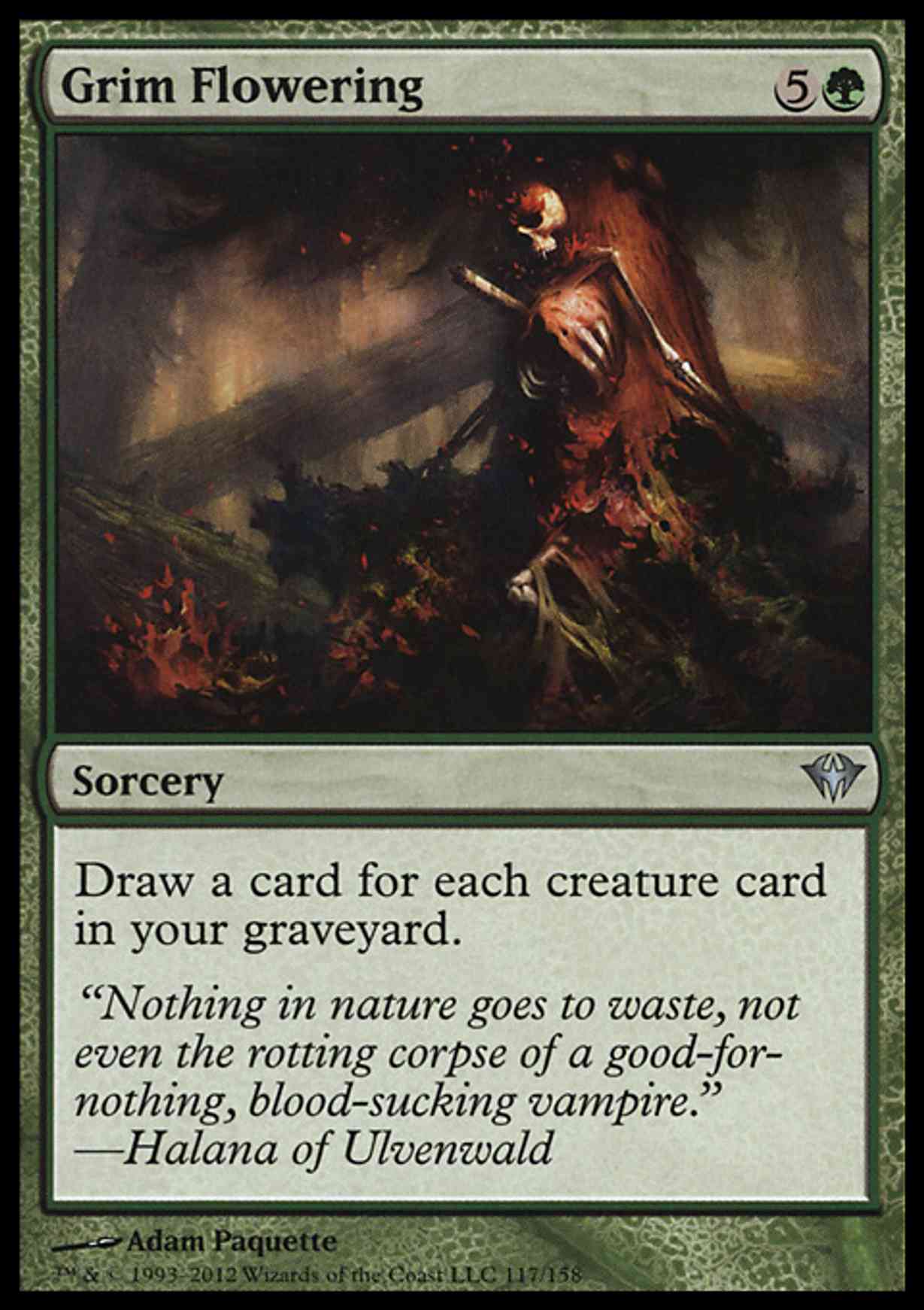 Grim Flowering magic card front