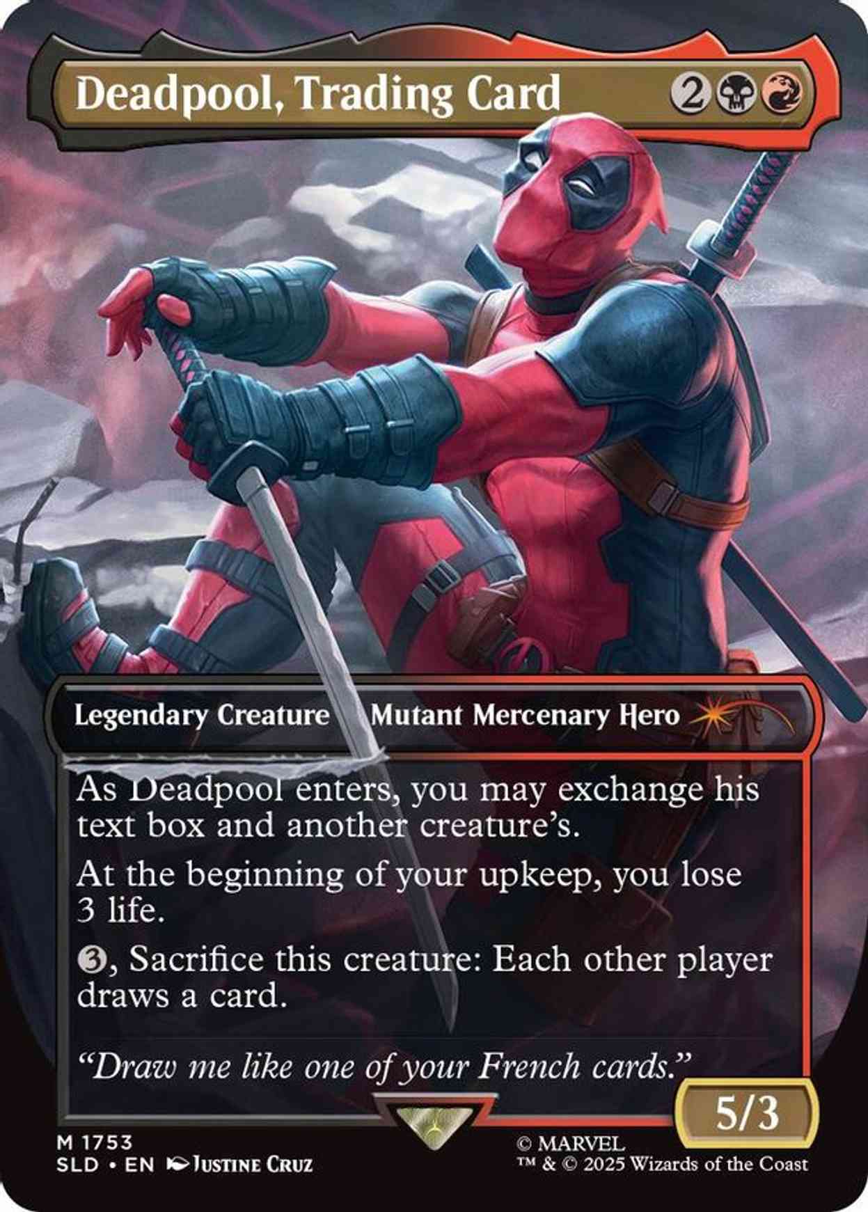 Deadpool, Trading Card magic card front