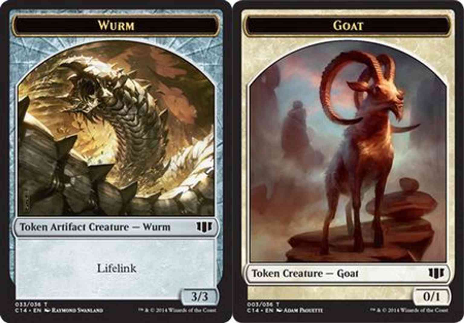 Wurm (Lifelink) // Goat Double-sided Token magic card front