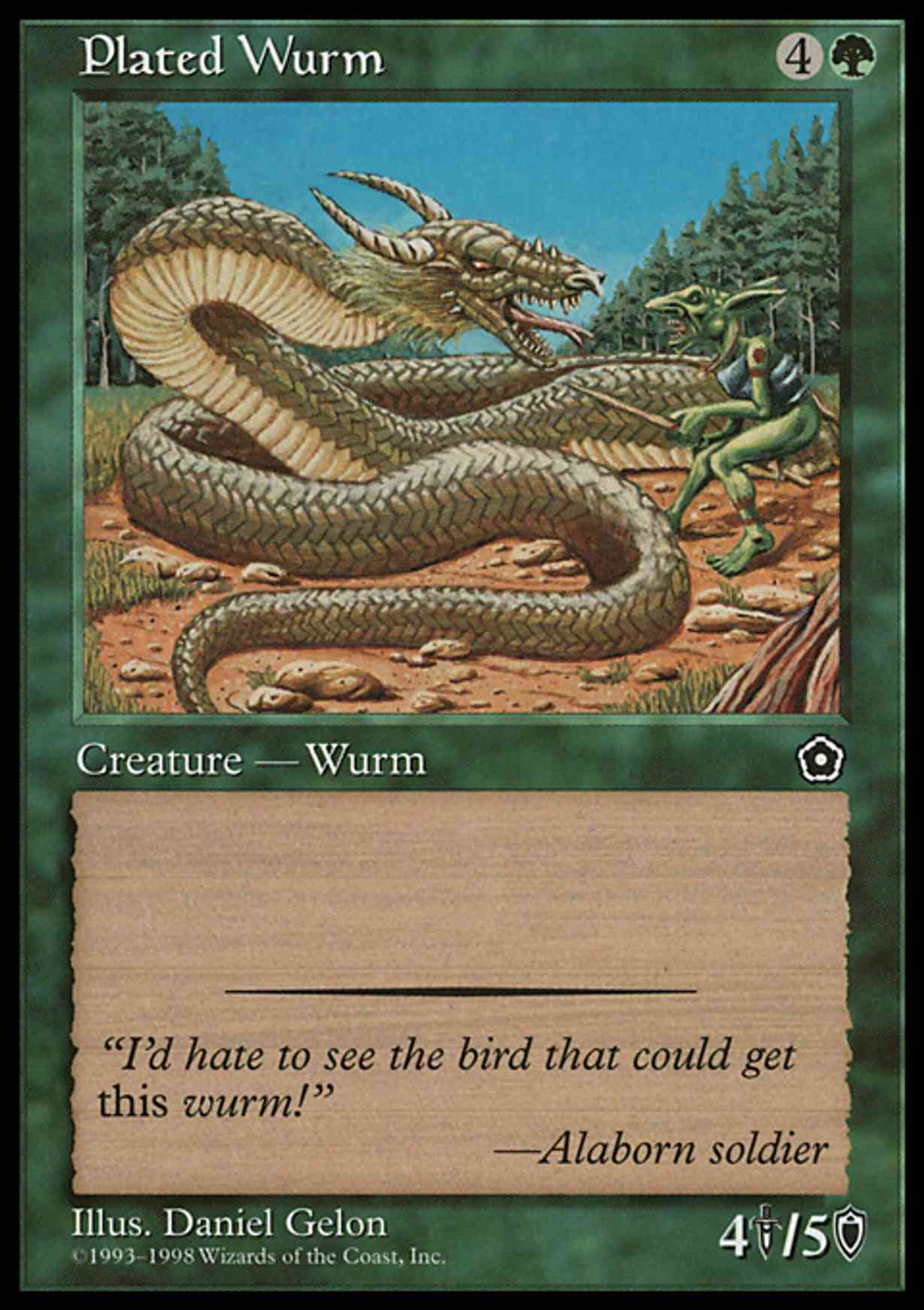 Plated Wurm magic card front