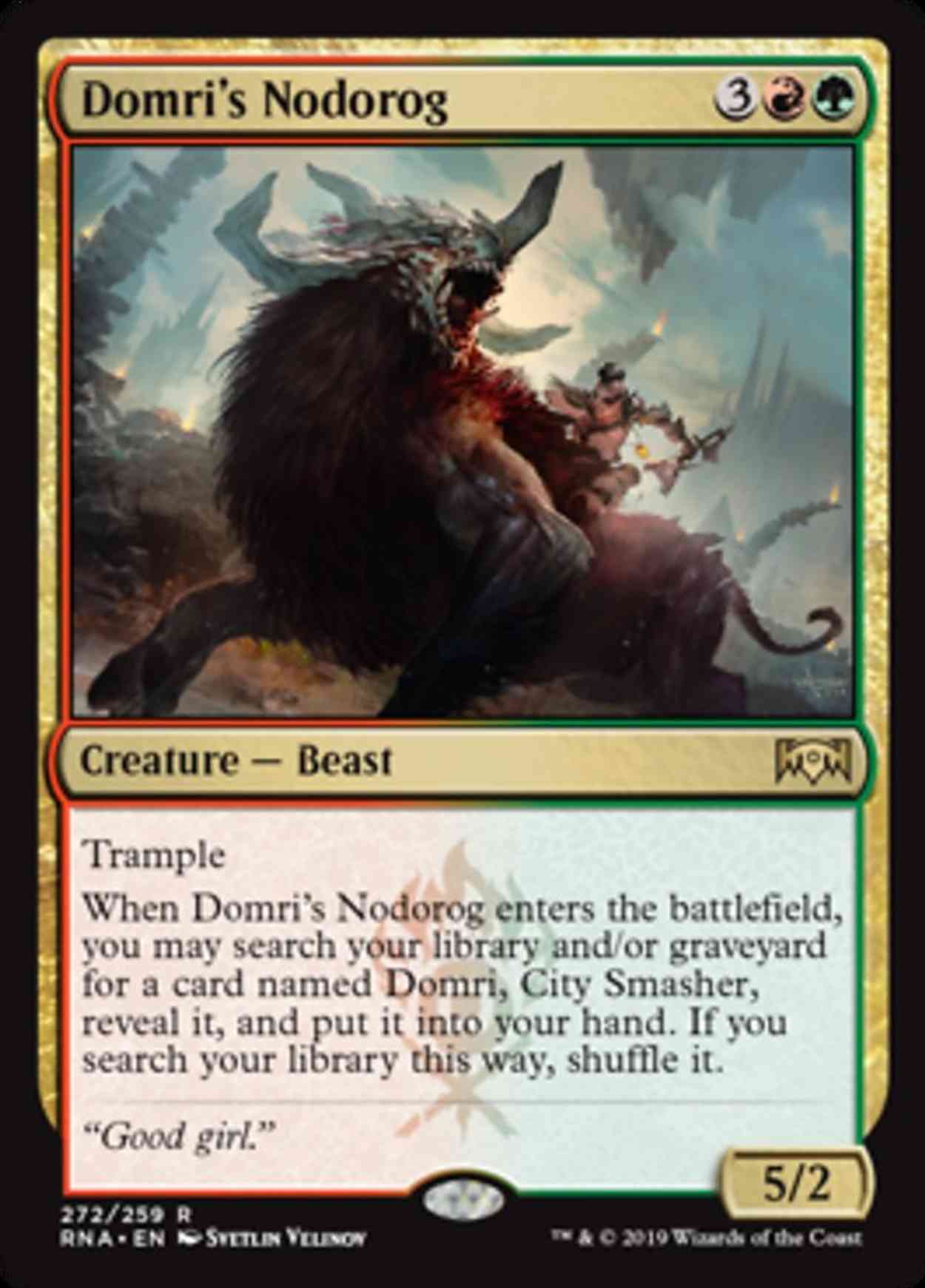 Domri's Nodorog magic card front