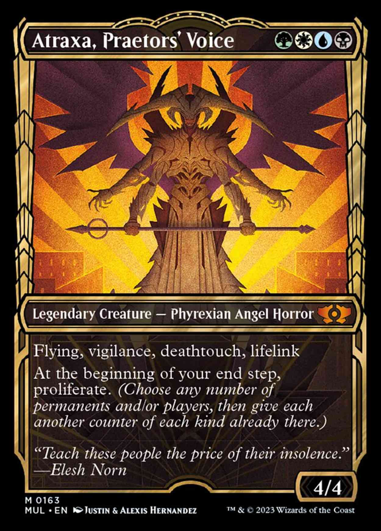 Atraxa, Praetors' Voice (Halo Foil) magic card front