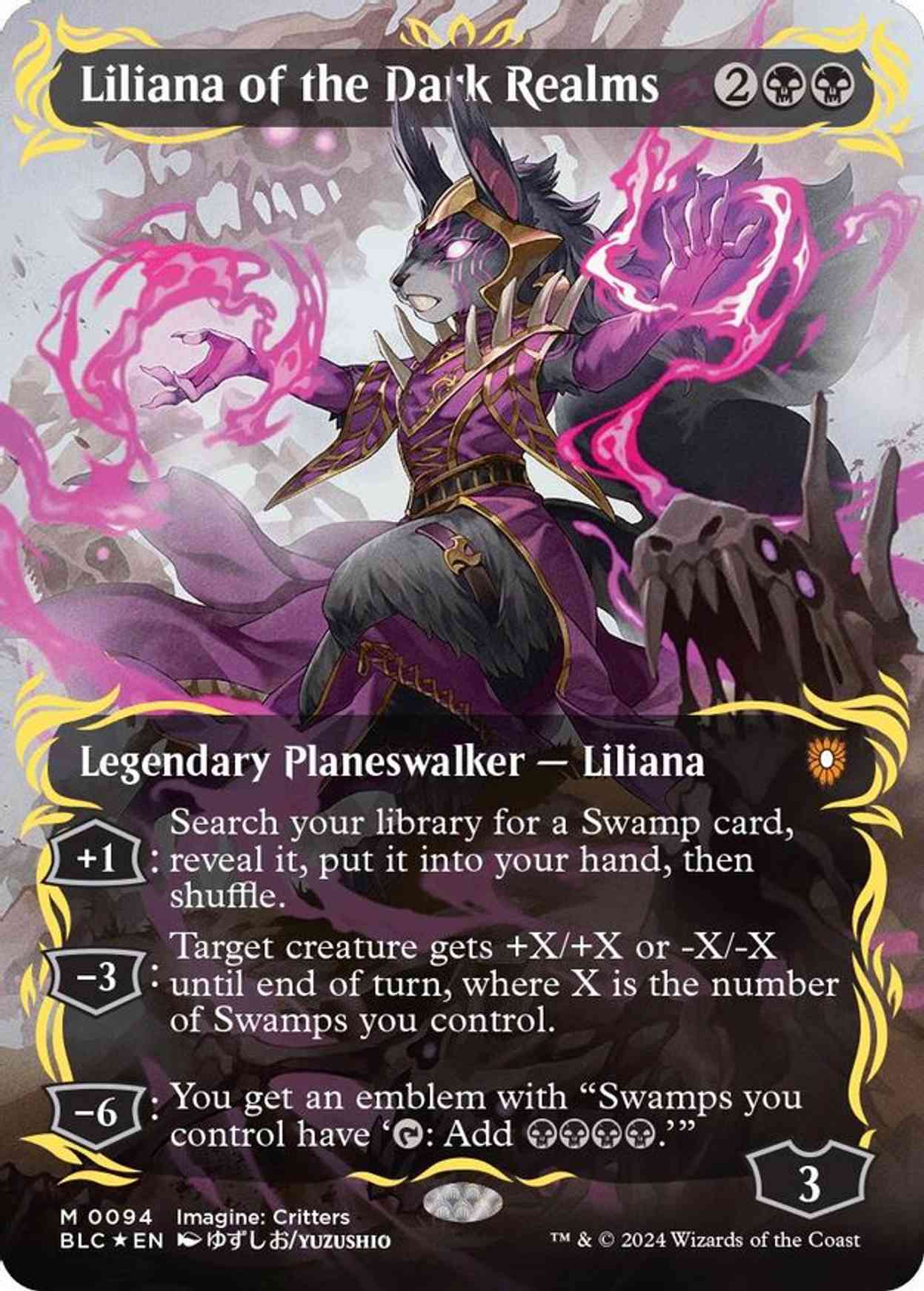 Liliana of the Dark Realms (Borderless) (Raised Foil) magic card front