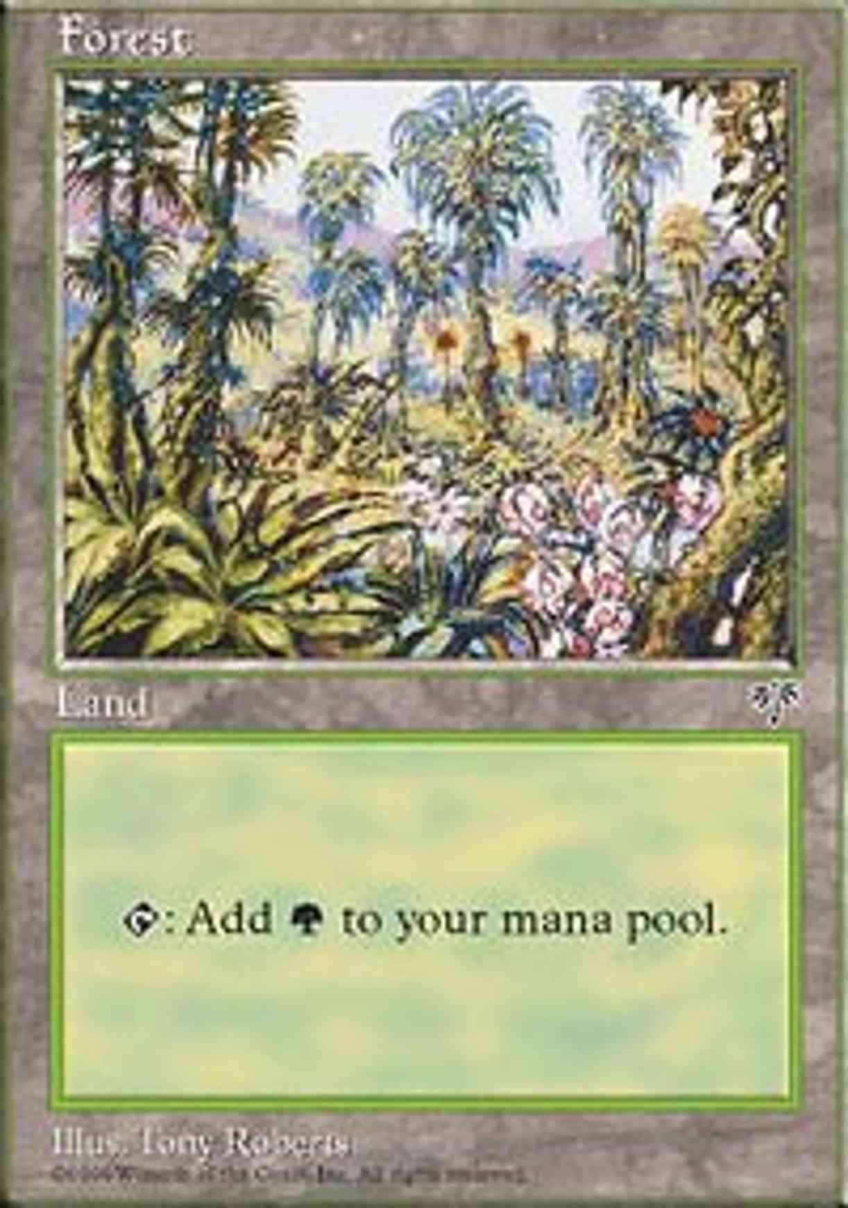 Forest (Pink Flowers Right) magic card front