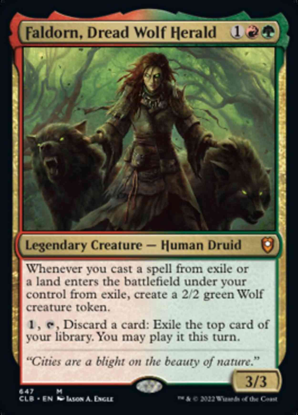 Faldorn, Dread Wolf Herald magic card front