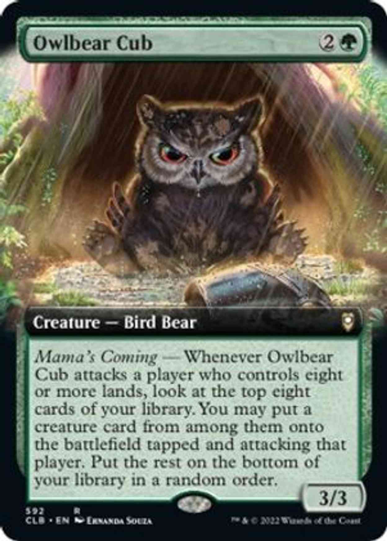 Owlbear Cub (Extended Art) magic card front