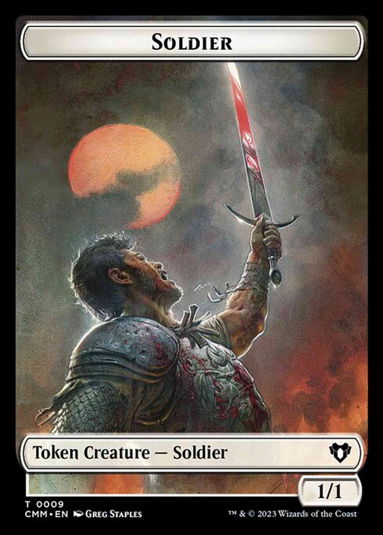 Soldier // Elemental (0037) Double-Sided Token magic card front