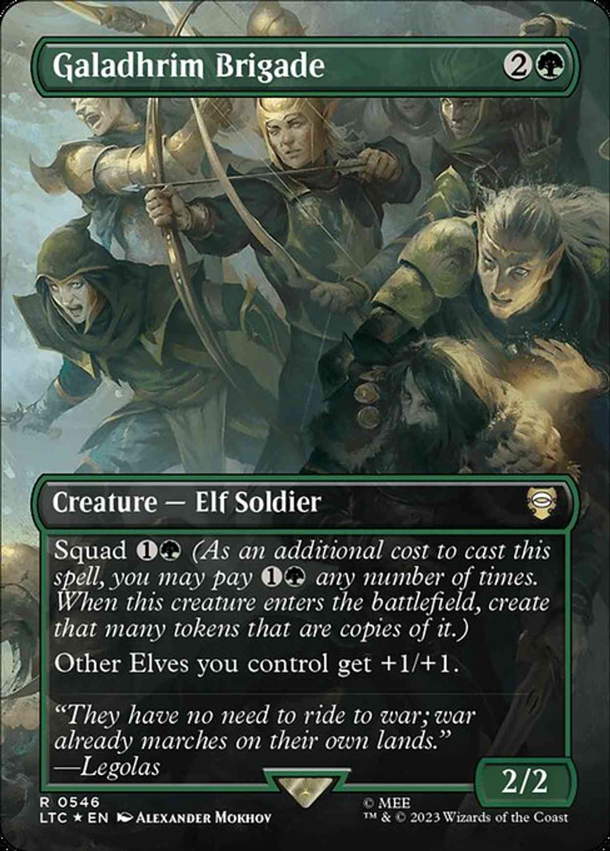 Galadhrim Brigade (Borderless) (Surge Foil) magic card front