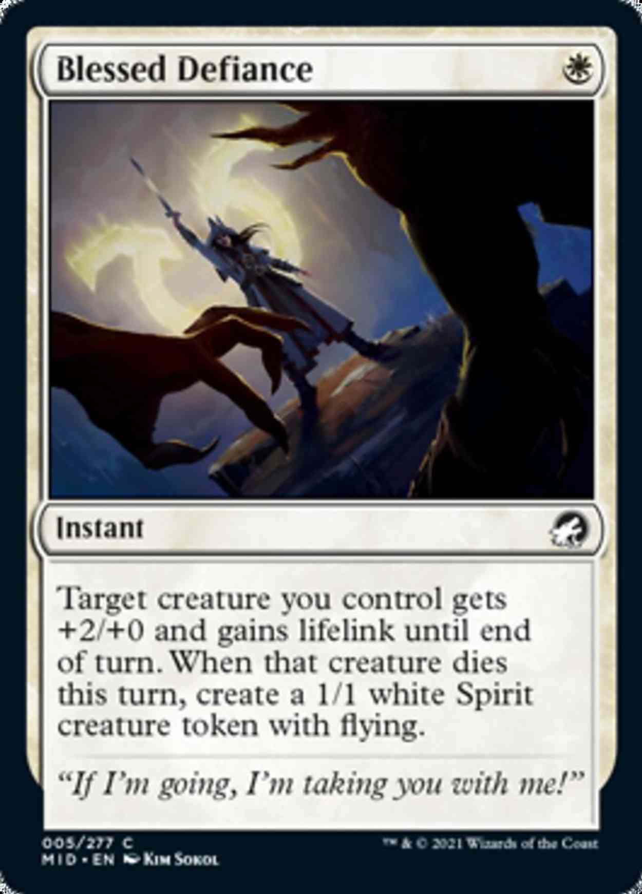 Blessed Defiance magic card front