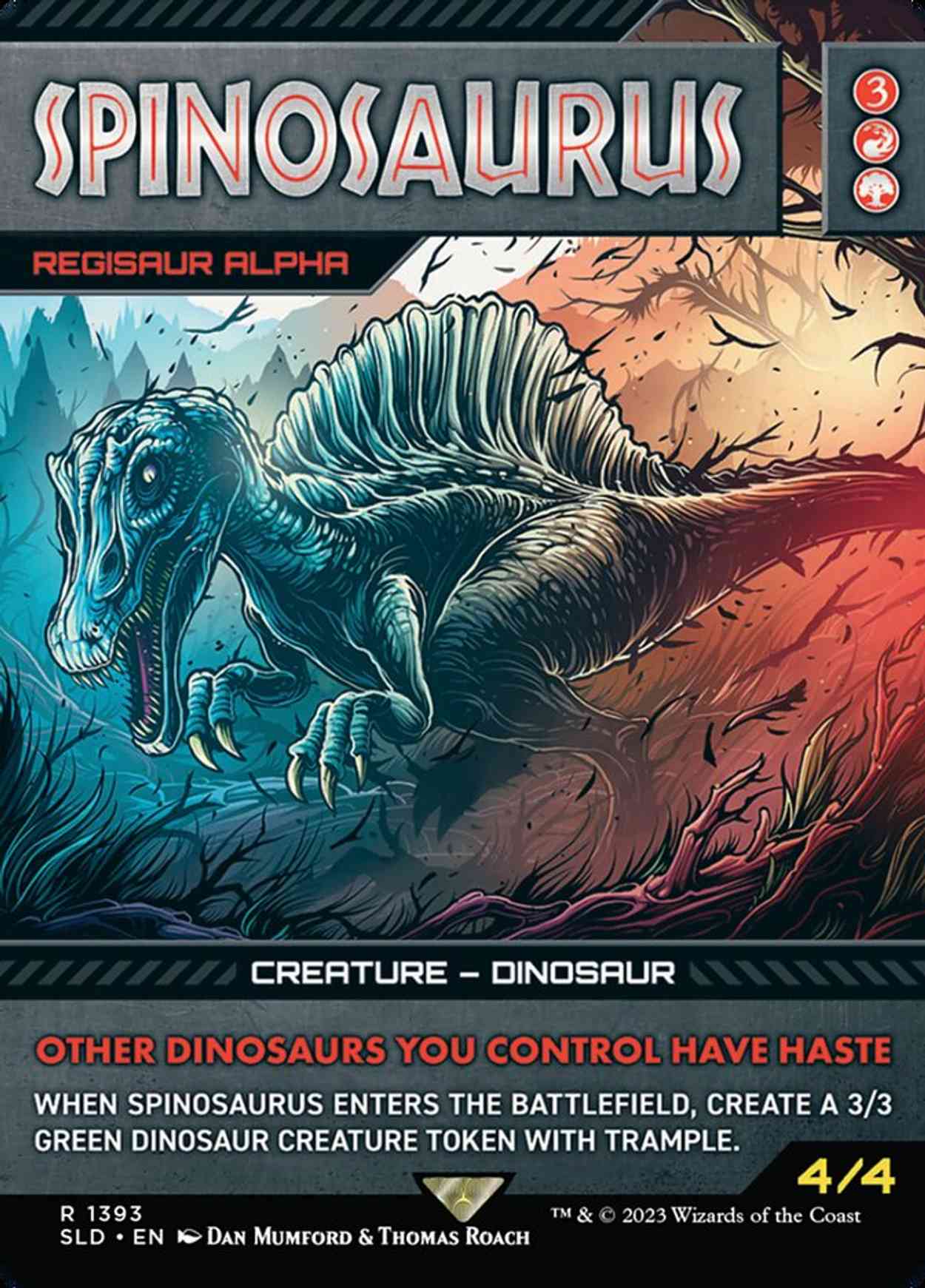 Spinosaurus - Regisaur Alpha (Rainbow Foil) magic card front