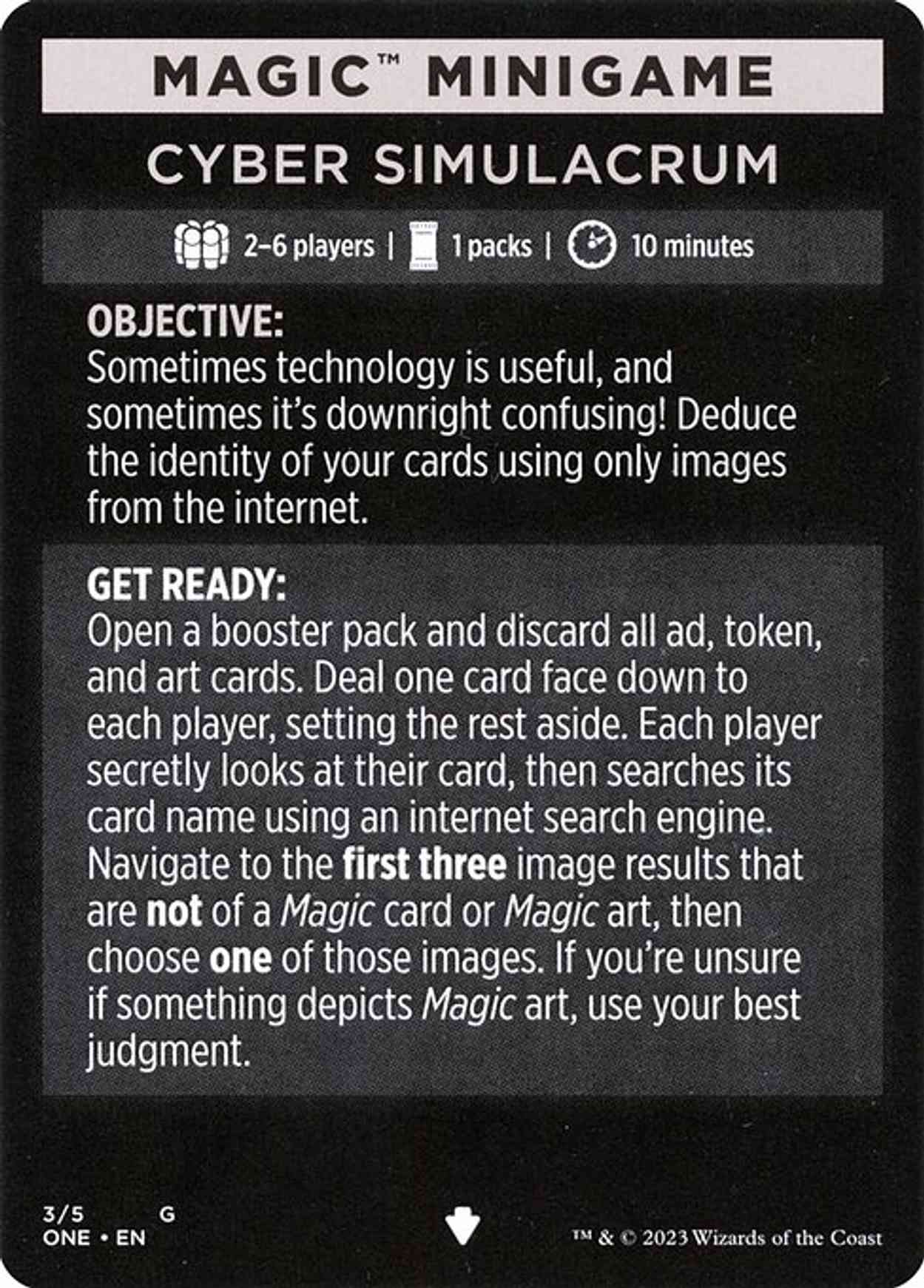 Magic Minigame: Cyber Simulacrum magic card front