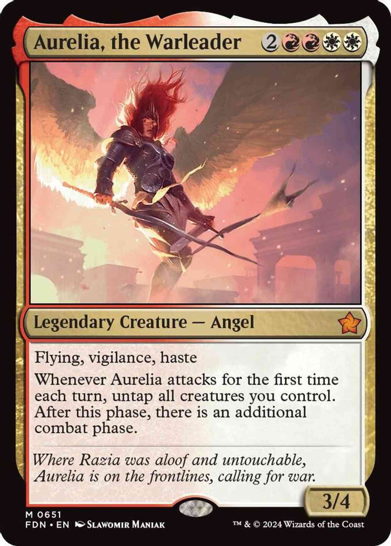 Aurelia, the Warleader magic card front