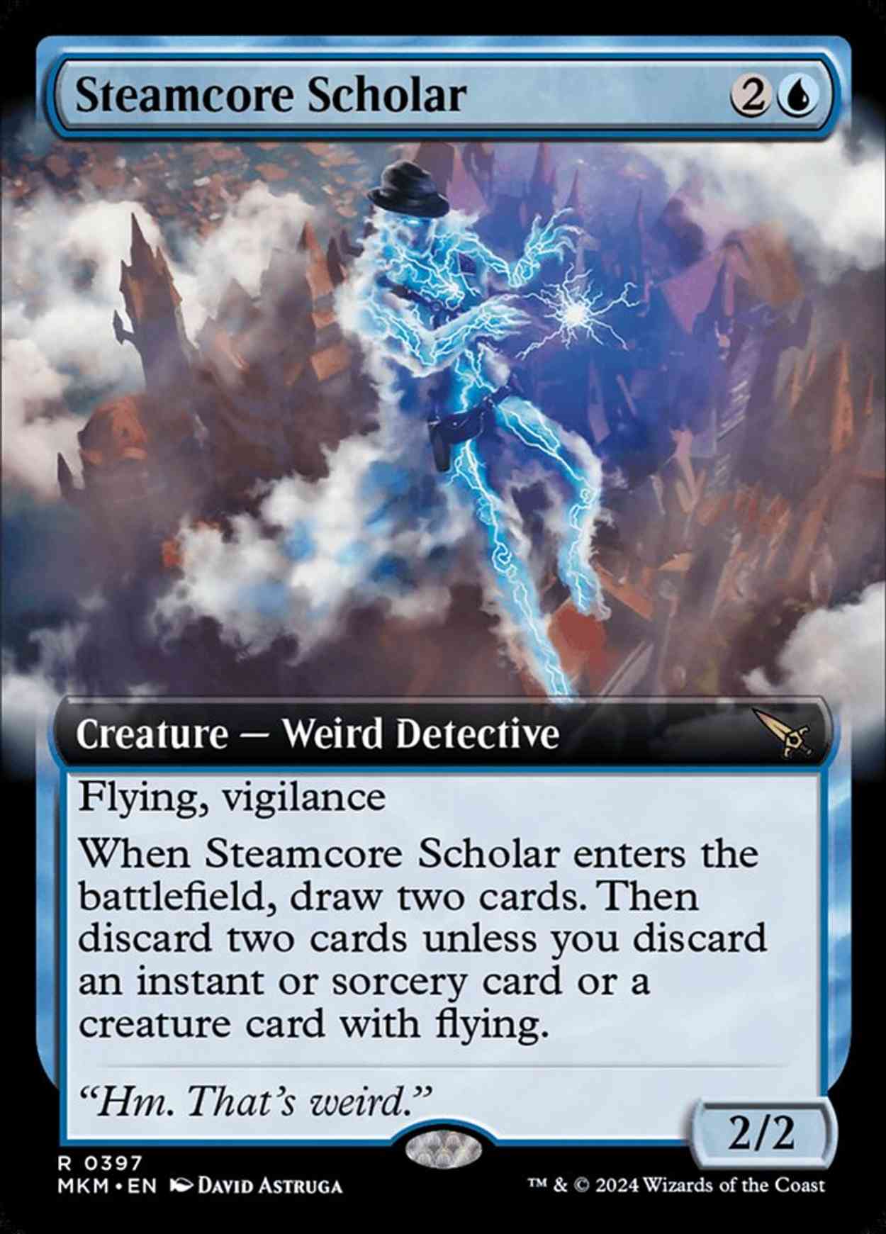 Steamcore Scholar (Extended Art) magic card front