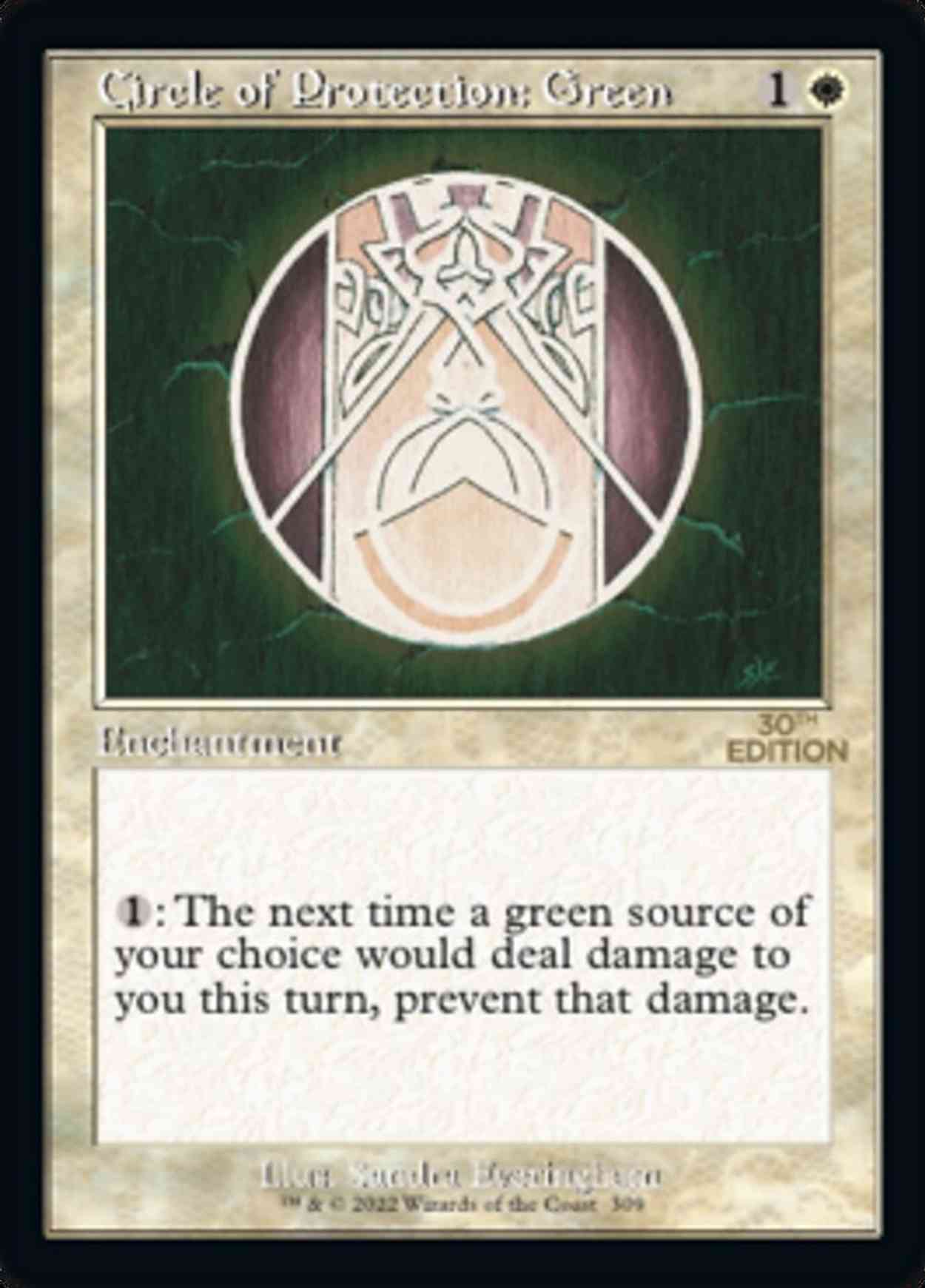 Circle of Protection: Green (Retro Frame) magic card front