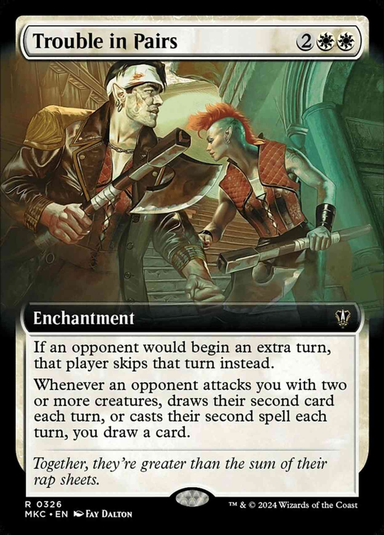 Trouble in Pairs (Extended Art) magic card front