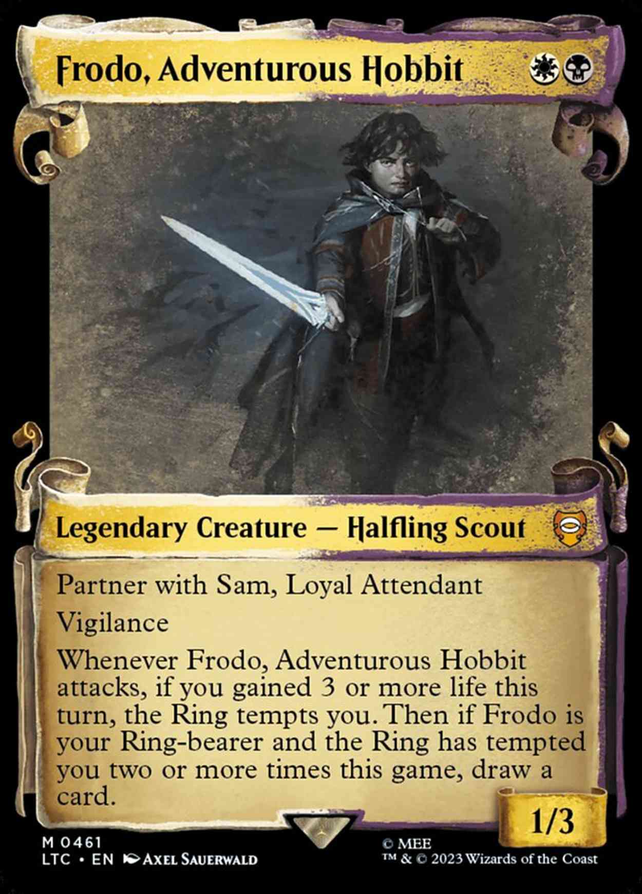 Frodo, Adventurous Hobbit (Showcase Scrolls) magic card front