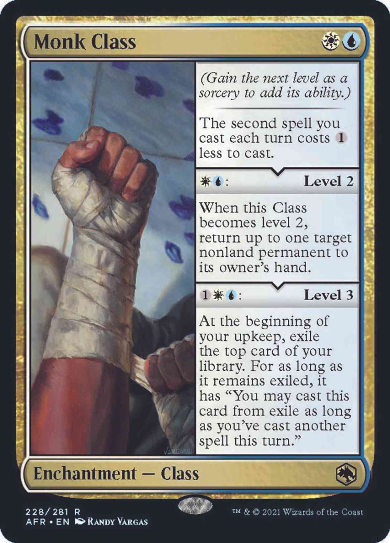 Monk Class magic card front