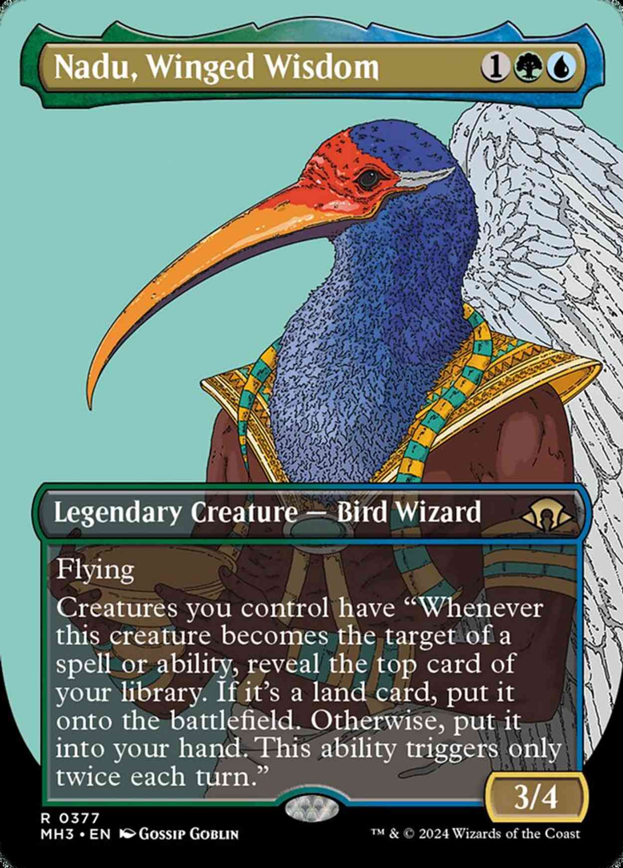 Nadu, Winged Wisdom (Borderless) magic card front