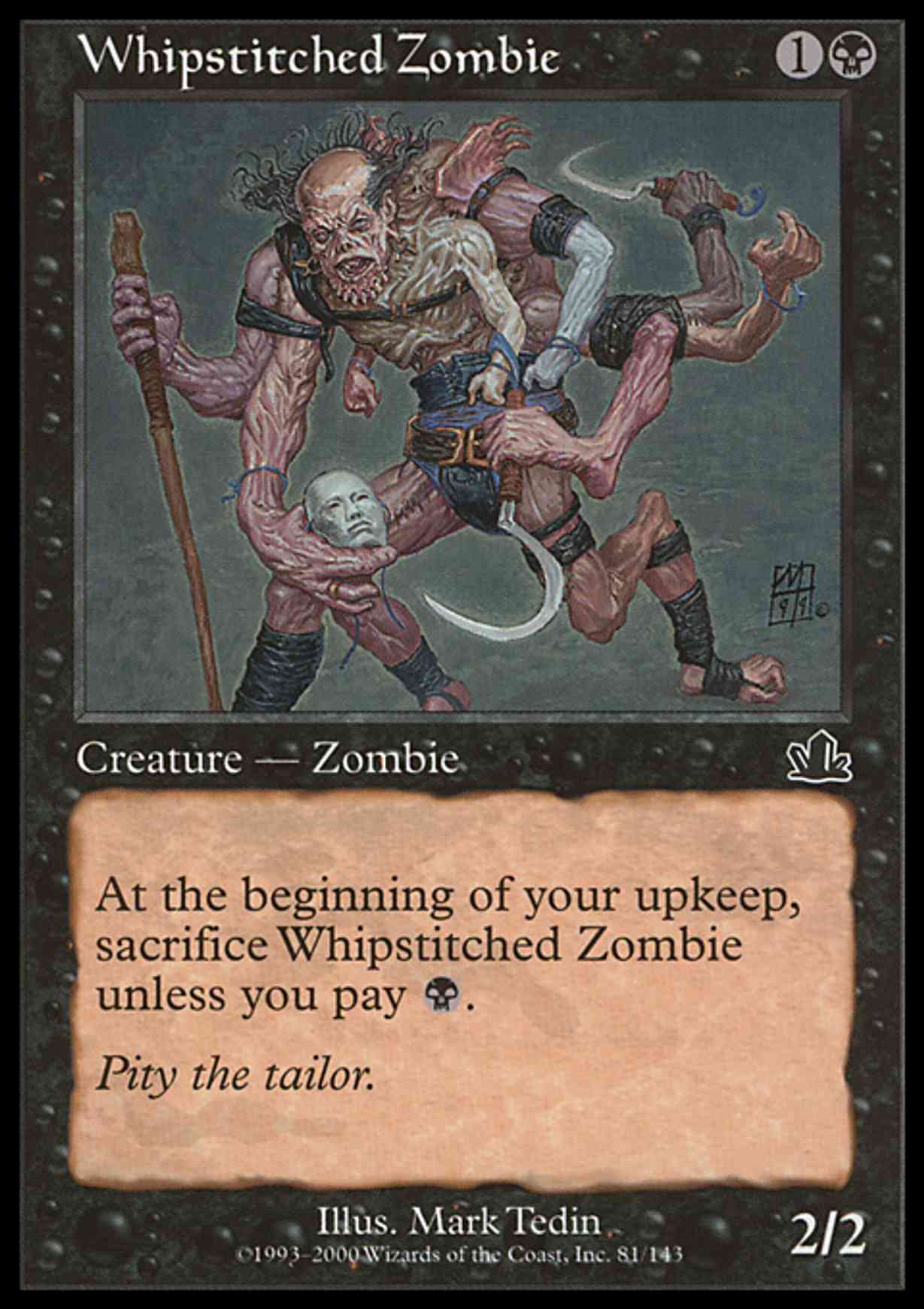 Whipstitched Zombie magic card front