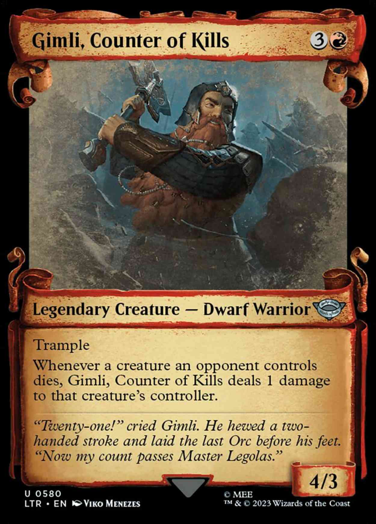 Gimli, Counter of Kills (Showcase Scrolls) magic card front