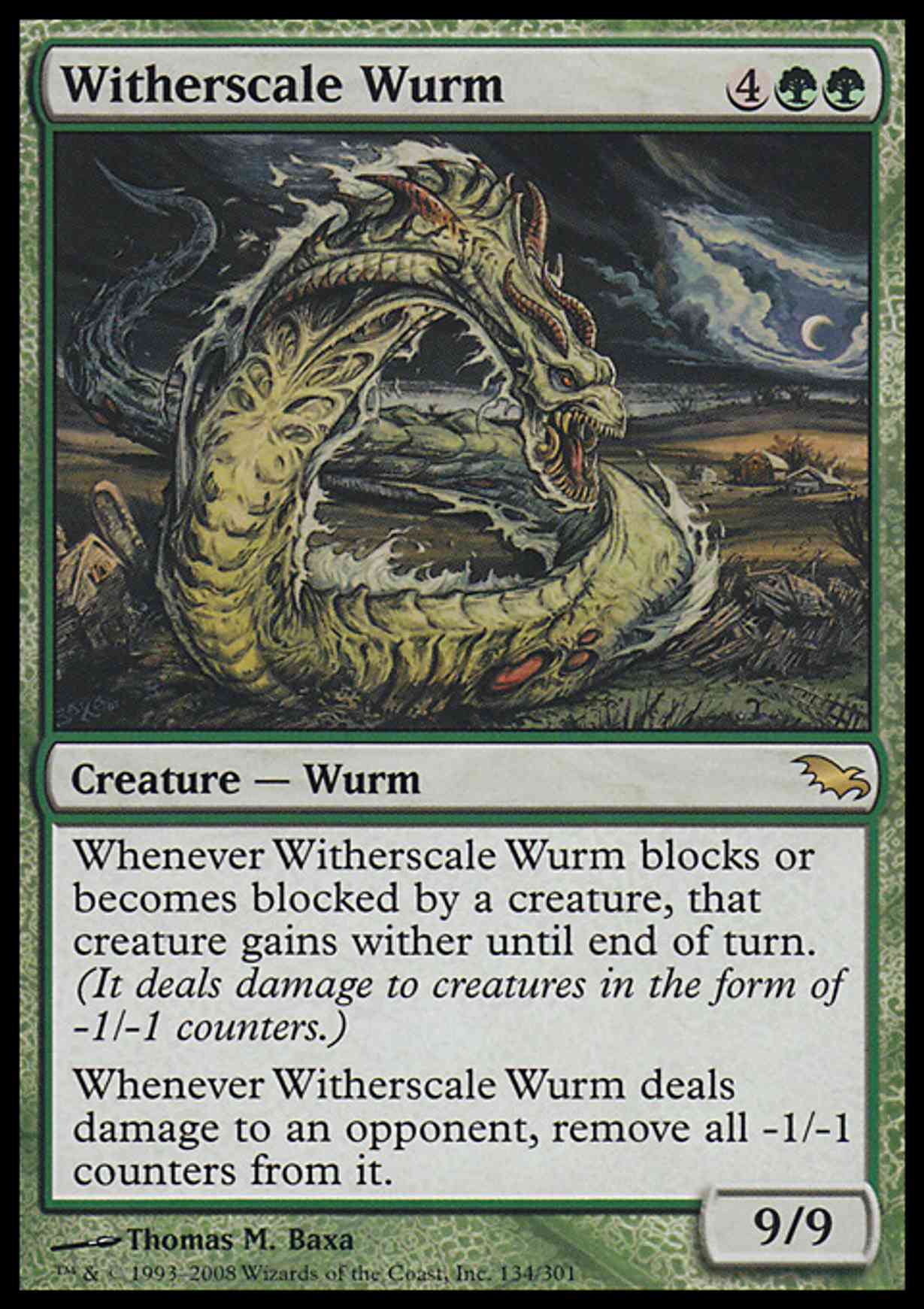 Witherscale Wurm magic card front