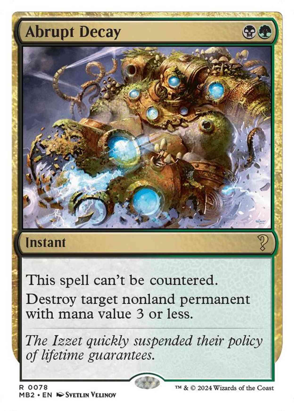 Abrupt Decay (White Border) magic card front