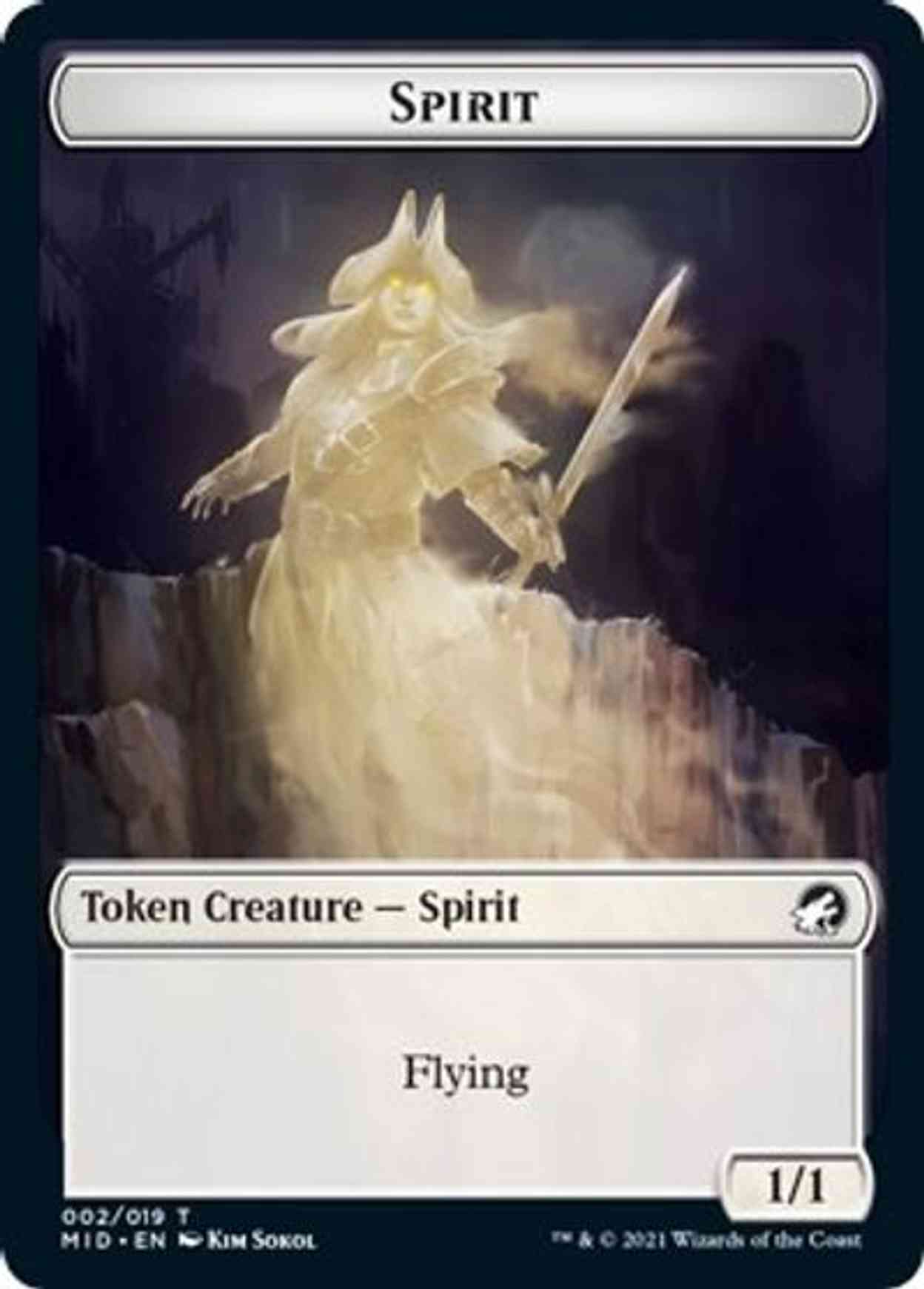 Spirit (002) // Bat (004) Double-sided Token magic card front