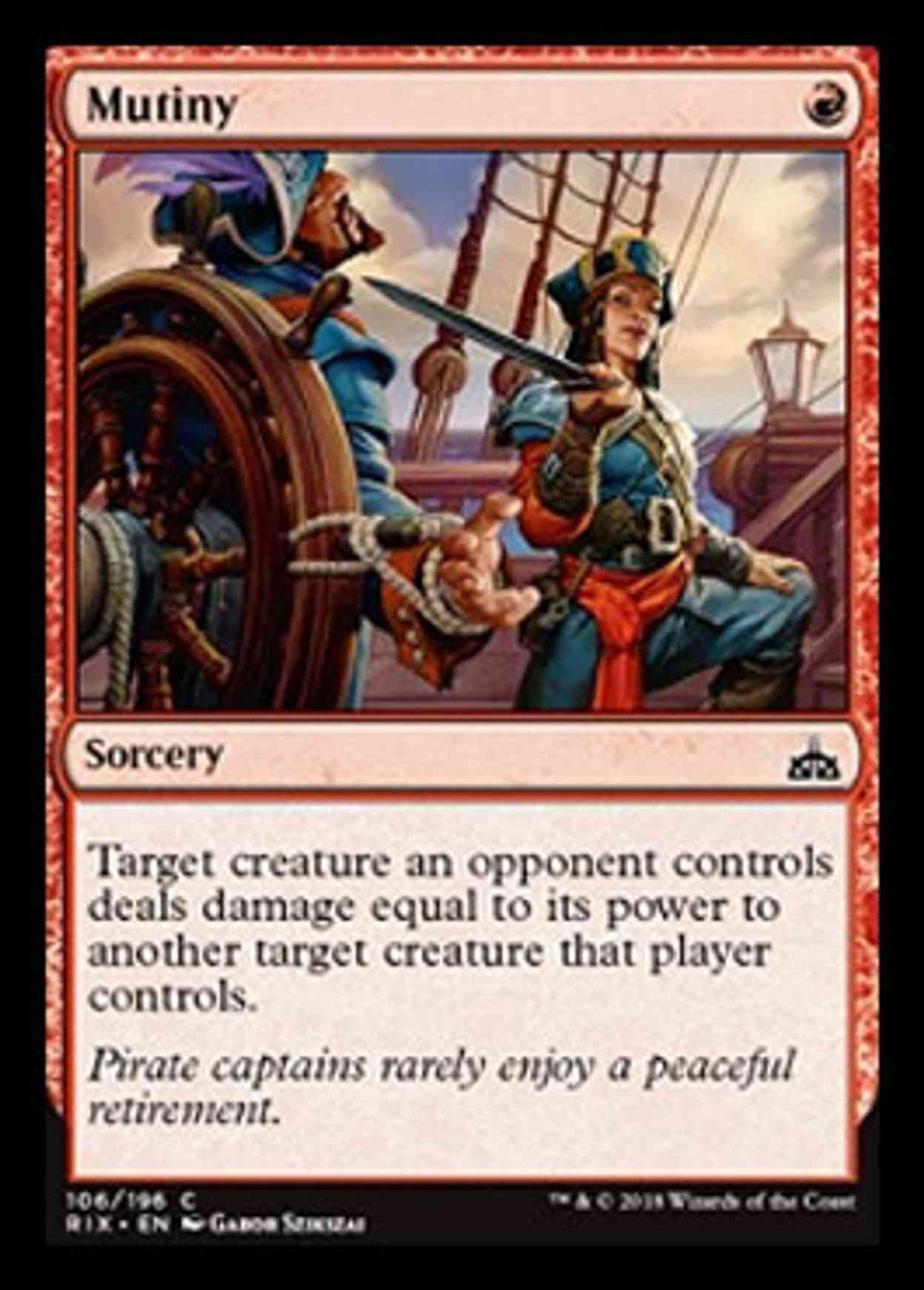 Mutiny magic card front