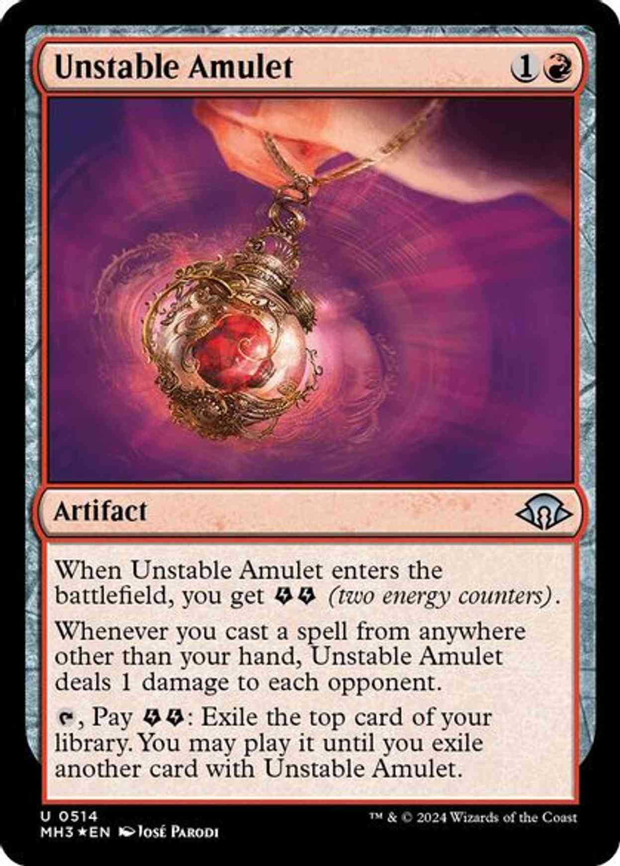 Unstable Amulet (Ripple Foil) magic card front