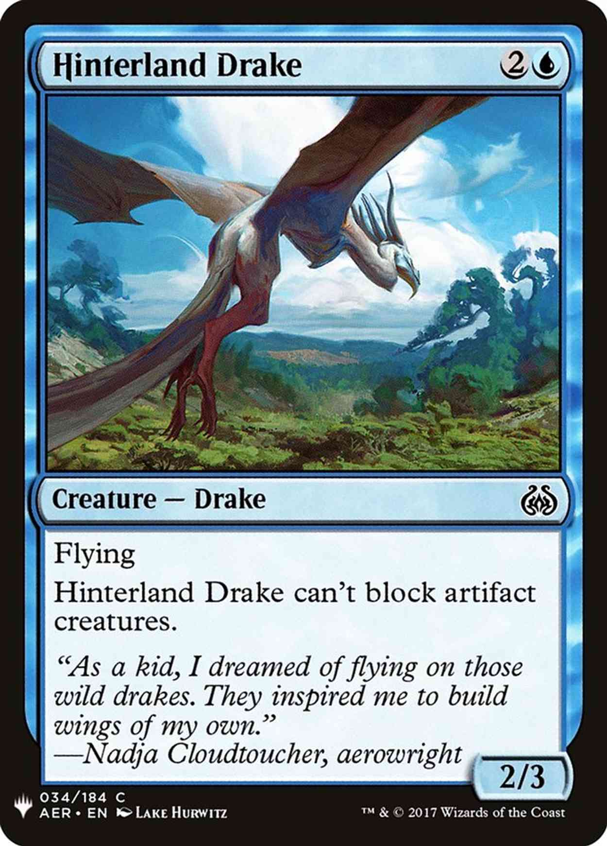 Hinterland Drake magic card front