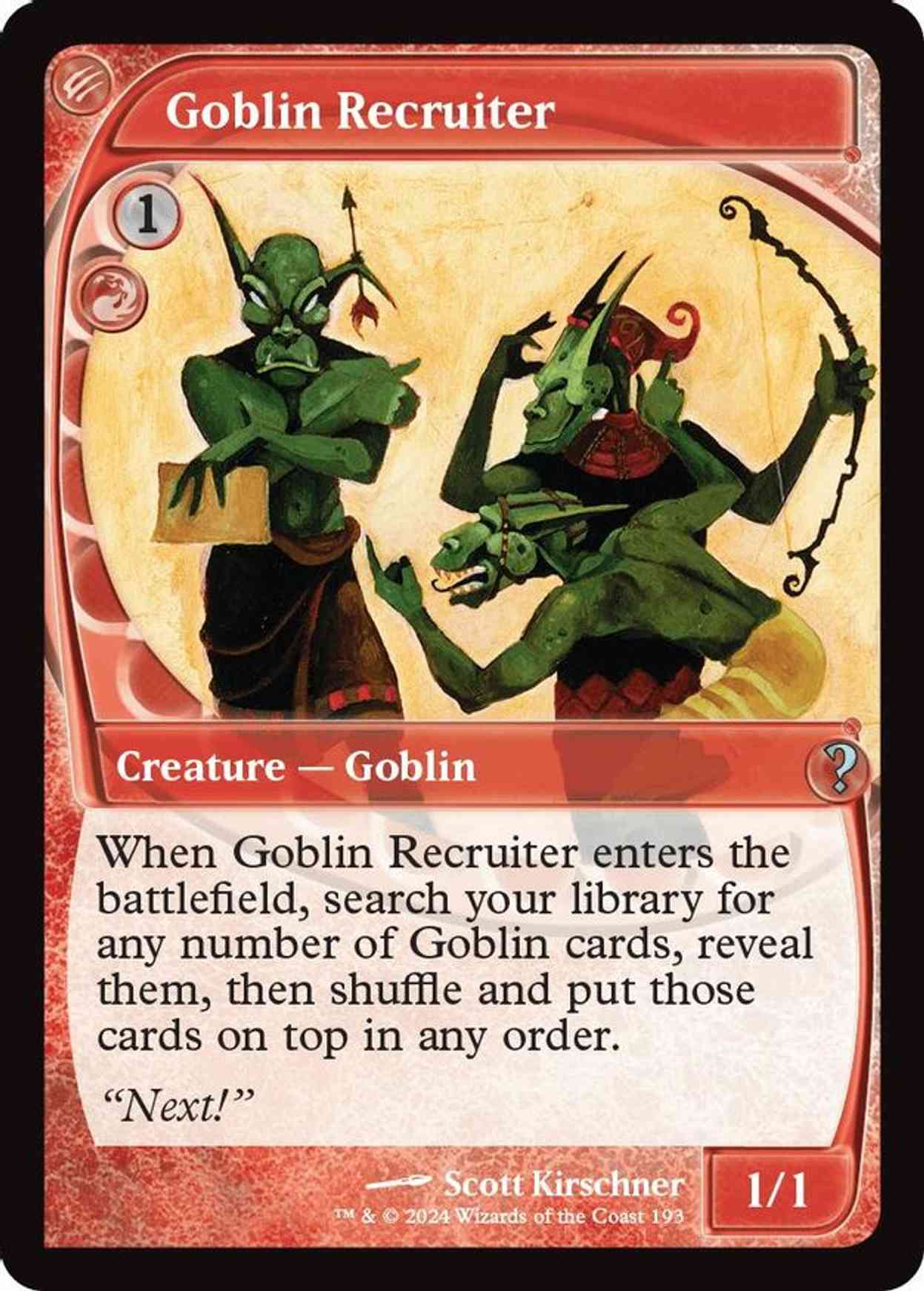 Goblin Recruiter (Future Sight) magic card front