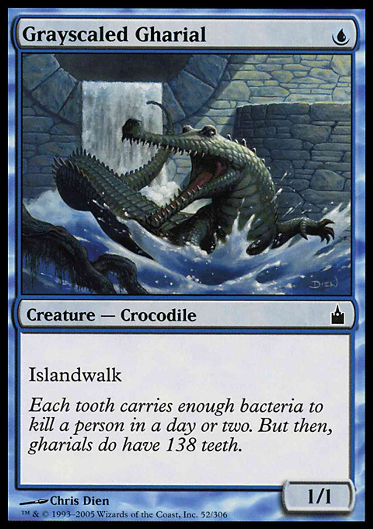 Grayscaled Gharial magic card front