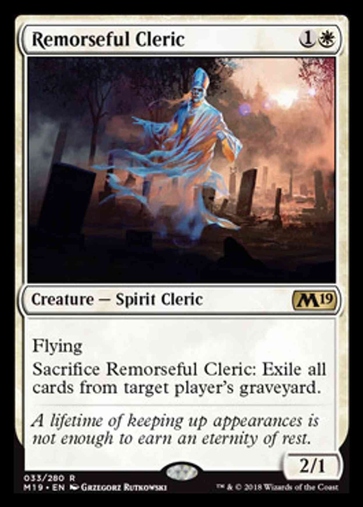 Remorseful Cleric magic card front